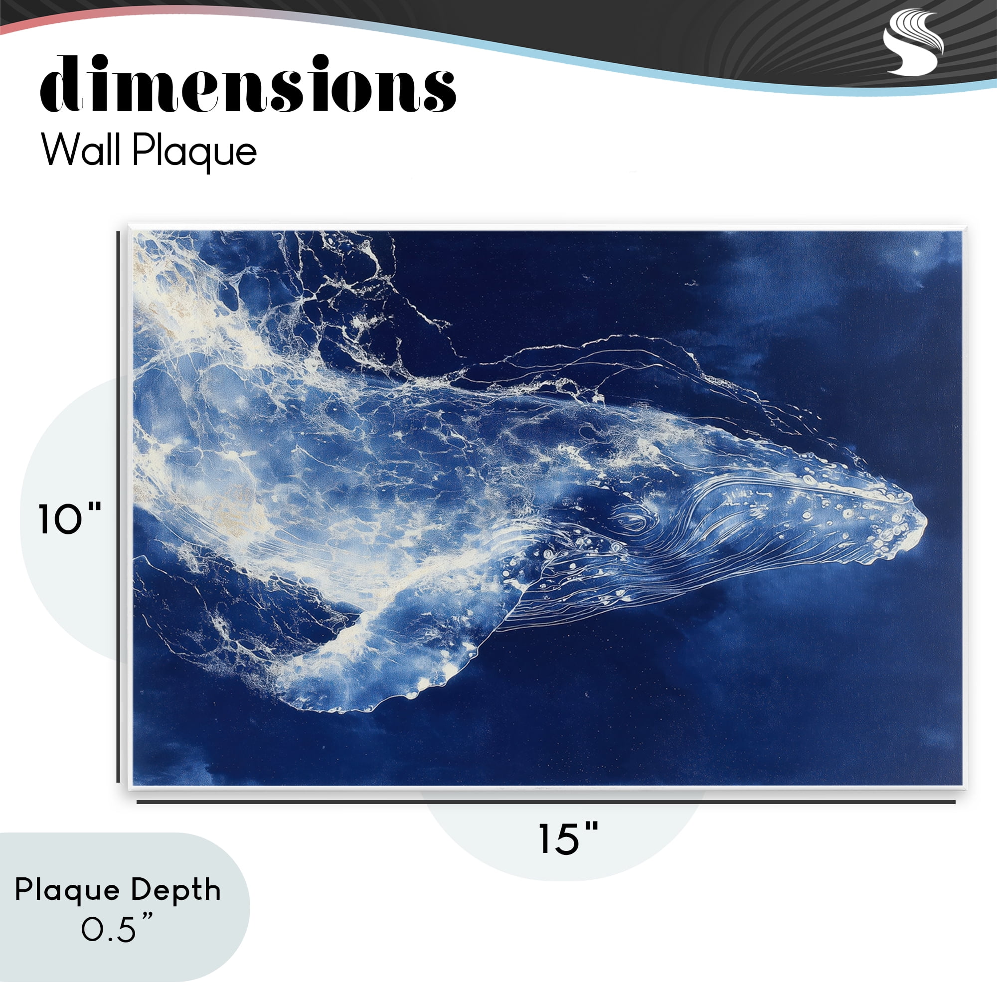 Stupell Industries Whale in Motion Wall Plaque Art, design by Chromatic Storm Studio