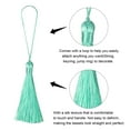 thumbnail image 3 of Unique Bargains 6.5' Silky Bookmark Tassels with Loop for DIY Craft Accessory, 8Pack Sea Blue, 3 of 5