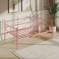 thumbnail image 6 of Senfot Twin Size Metal Daybed, Heavy Duty Metal Slats, Mattress Foundation Platform Sofa Bed for Living Room, Bedroom, Guest Room,Pink, 6 of 8