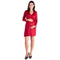 thumbnail image 2 of 24seven Comfort Apparel Sexy Elegance Long Sleeve Mini Maternity Wrap Dress, 2 of 2