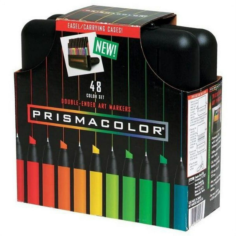 Prismacolor Premier Double-Ended Art Markers, Fine and Brush Tip, Assorted  Colors, 48 Count with Carrying Case