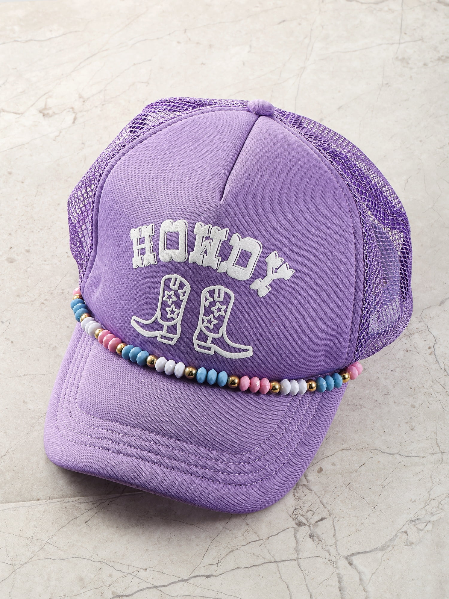 Packed Party Howdy Trucker Hat, Purple, 1 Piece
