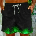 thumbnail image 2 of Midsumdr Mens Shorts 2025 Summer Casual Drawsting Beach Shorts with Pockets Hawaiian Fashion Flame Printed Plus Size Shorts, 2 of 7