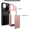 thumbnail image 3 of for iPhone 13 Pro Max Case with Card Holder Slot, [Heavy Duty  Grade Protection] [Dual Layers Shockproof] [Hidden Wallet] for Men & Women Pink, 3 of 12