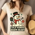 thumbnail image 4 of Funny Snowman Shirt | Cold Hands Warm Heart Graphic Tee for Men Women Kids, Maroon, Size XL, 4 of 6