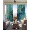thumbnail image 3 of Turquoise Marble Blackout Curtains 90 Inch Length 2 Panels Set for Living Room Bedroom, Modern Ink Painting Abstract Aesthetics Privacy Window Treatment Thermal Insulated Black Out Drapes 52"x90", 3 of 8