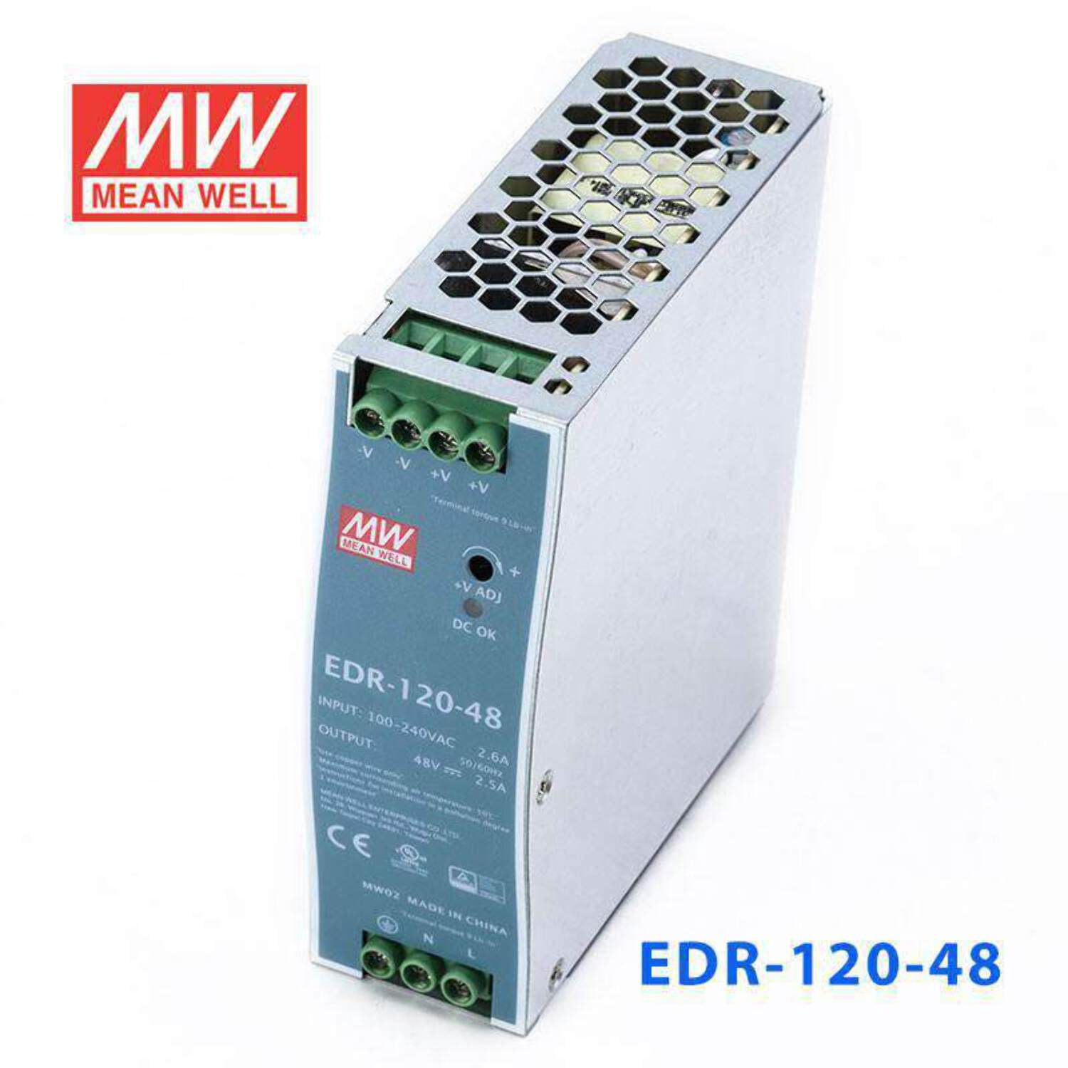Mean Well EDR-120-48 Single Output Industrial Power Supply 120W 48V - DIN Rail