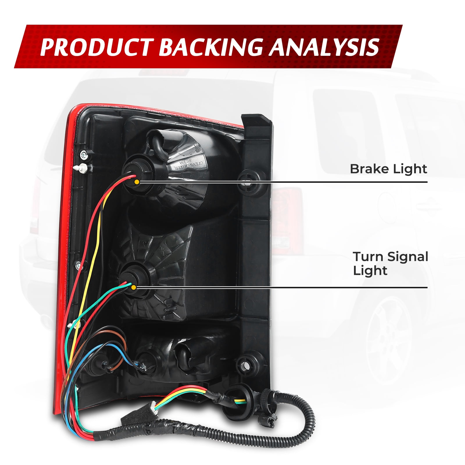 Right Passenger Side Tail Light Compatible With 2009-2015 Honda Pilot Rear Light Housing Brake Lamps Replaces 33550SZAA01 (Right Passenger Side)
