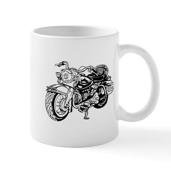CafePress - Biker Mug - 11 oz Ceramic Mug - Novelty Coffee Tea Cup