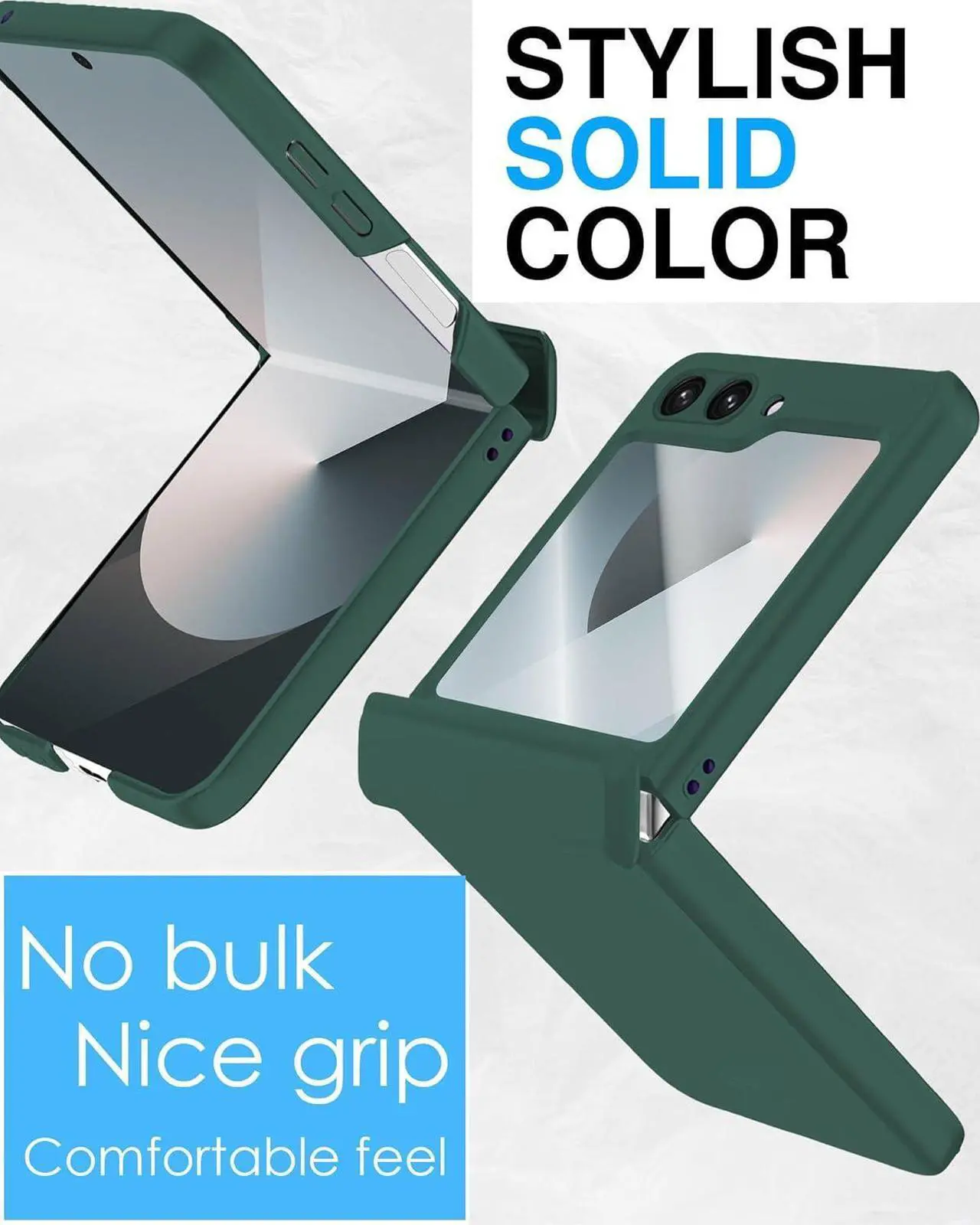 Case for Samsung Galaxy Z Flip 6 Case / Z Flip 7 FE, Hinge Protection, Built-in Screen Protector, Wireless Charging, Slim Rugged Phone Protective Case for Galaxy Z Flip 6