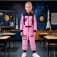 thumbnail image 2 of Pandaie Space Themed Jumpsuit for Girls Kids Full Length Pink Astronaut Clothes Toddler Pilot Birthday Party Stage Outfit 3-12 Years, 2 of 7