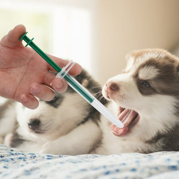Gato perro tipo empuje alimentación medicamentos aplicador alimentador aguja seco húmedo doble uso alimentación