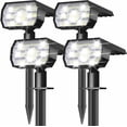 thumbnail image 1 of NYMPHY - Luces solares para exteriores, impermeables, IP68, 56 LED, 3 modos de iluminación, luces solares para jardín, patio, paisaje exterior, paquete de 4 (blanco frío), 1 of 8