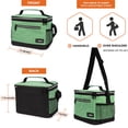 thumbnail image 4 of OPUX Insulated Lunch Box Men Women, Lunch Bag for Work School, Leakproof Soft Cooler Tote Adult, Large Lunch Pail Kids Boys Girls, Picnic Beach Food Bag with Shoulder Strap, Heather Green, 4 of 8