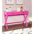 thumbnail image 2 of Linon Peggy Wood Two Drawer Writing Desk in Pink, 2 of 19
