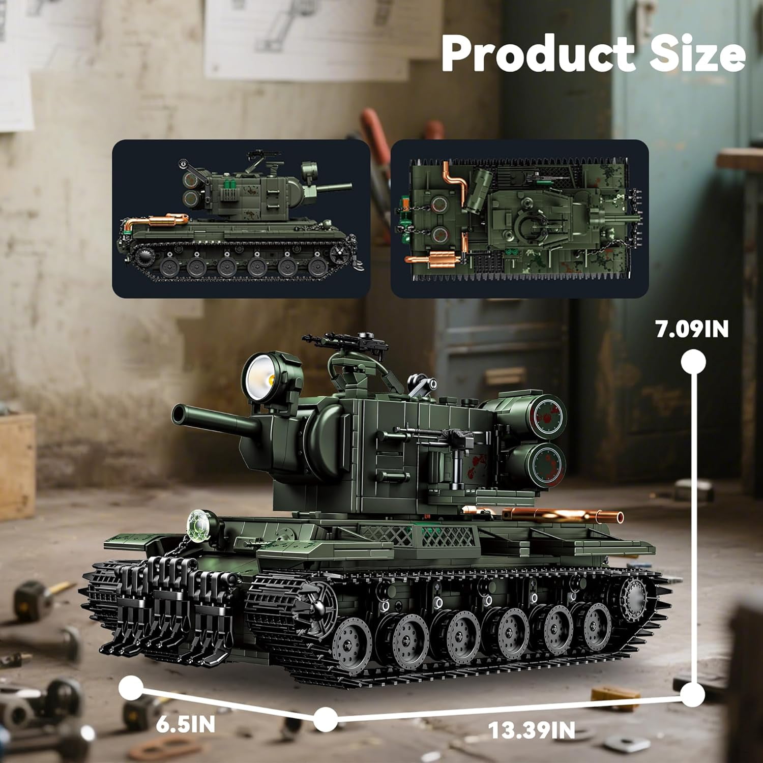 Honchoes WW2 Army KV-2 Heavy Tank Building Blocks Set Compatible