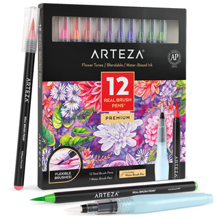 Arteza Retractable Gel Ink Pens Set, Red - Doodle, Draw, Journal