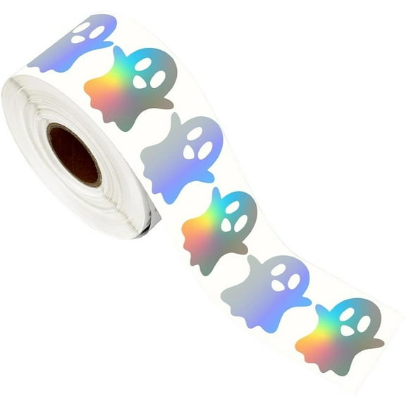 500pcs Halloween Stickers, Halloween Ghost Adhesive Stickers Cute Holographic Waterproof Decals For Party Decor