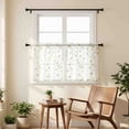 thumbnail image 6 of Embroidered Leaf Window Valance 52x16 Inch Single Panel, Full Embroidery Sheer Curtain Top Rod Pocket, 6 of 8