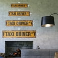 thumbnail image 2 of TAXI DRIVER Vintage Aluminum Street Sign yellow cab cabbie taxicab hack rustic metal tin | Indoor/Outdoor |  30" Wide, 2 of 4