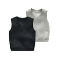 thumbnail image 2 of SILVERCELL 2 Packs Toddler Baby Boys Girls V Neck Sweater Vests Kids Sleeveless Knitted Vest Pullover Tops 0-5T, 2 of 8