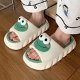 thumbnail image 4 of Bonitas zapatillas de lino para el hogar con forma de rana, zapatillas de plataforma antideslizantes para el interior del hogar para hombres y mujeres en las cuatro estaciones, 4 of 6