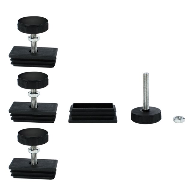 Pies Niveladores Ajustables 30 x 60mm Insertos de Tubo Deslizadores para Muebles 4 Juegos