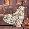 thumbnail image 5 of Romantic Blush Pink Rose Garden Floral, Festive Botanical Garden Scene, Warm Flannel Blanket for Sunroom and Reading Nook, Garden Lovers Thanksgiving Gift, Botanical Home Decor, 5 of 7
