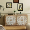 thumbnail image 3 of AENKYO 60" Vintage Accent Cabinet with Carved Doors, Adjustable Shelves, Entryway Sideboard Buffet Cabinet, Antique Brown, 3 of 9