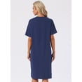 thumbnail image 4 of DARING DIVA Women's Casual Pajama Dress Loose Fit Short Sleeve Sleepwear S Blue, 4 of 7