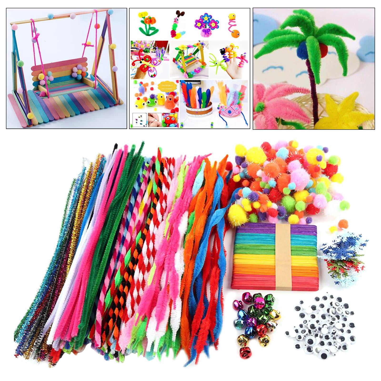 TOLOYE Kit De Manualidades Para Niñas – 1800+ Piezas Con Limpiadores De Pipa, Pompones, Perlas Y Gomas Elásticas – Caja De Unicornio Con Asa – Desde 5 Años
