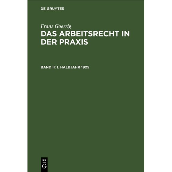 1. Halbjahr 1925, (Hardcover)