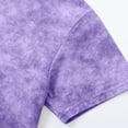 thumbnail image 4 of NIEWTR Kids Summer Batik Printed T-Shirts Quick Drying Short Sleeve Casual Tops for Boys Girls(Purple,8-9 Years), 4 of 5