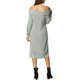 thumbnail image 3 of INSPIRE CHIC Vestido de suéter midi de punto acanalado de manga larga y hombros descubiertos para mujer en gris M, 3 of 6