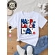 thumbnail image 1 of Youngsters' Patriotic Labor T-Shirt - "Happy Labor quot; Design with American Flag & Stars, Soft Pure Cotton, Regular Fit Round Neck Tee for Boys & Girls, Perfect for School Events & Casual Wear, 1 of 6