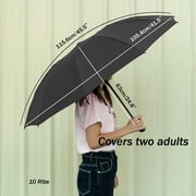 Chakipee Automatic Folding Umbrella,Auto Reverse Windproof Compact Umbrella,10Ribs,Black