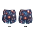 thumbnail image 5 of Picia Fireworks1 Pattern Women's 2 in 1 Athletic Running Shorts High Waisted Workout Casual Gym Sweat Shorts with Comfy Liner Zipper Pockets-Medium, 5 of 9