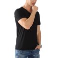 thumbnail image 2 of Frontwalk Night Shirt for Men Loose Comfy Sleepwear Basic V Neck Top Solid Color Short Sleeve Loungewear Tshirts, 2 of 4