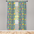 thumbnail image 3 of Ambesonne Flower Curtains, Retro Roses on Stripes, Pair of 28"x84", Multicolor, 3 of 5