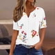thumbnail image 1 of Fiudx Camisas para Mujer Camiseta de Color Liso con Cuello En V para Mujer, 1 of 4
