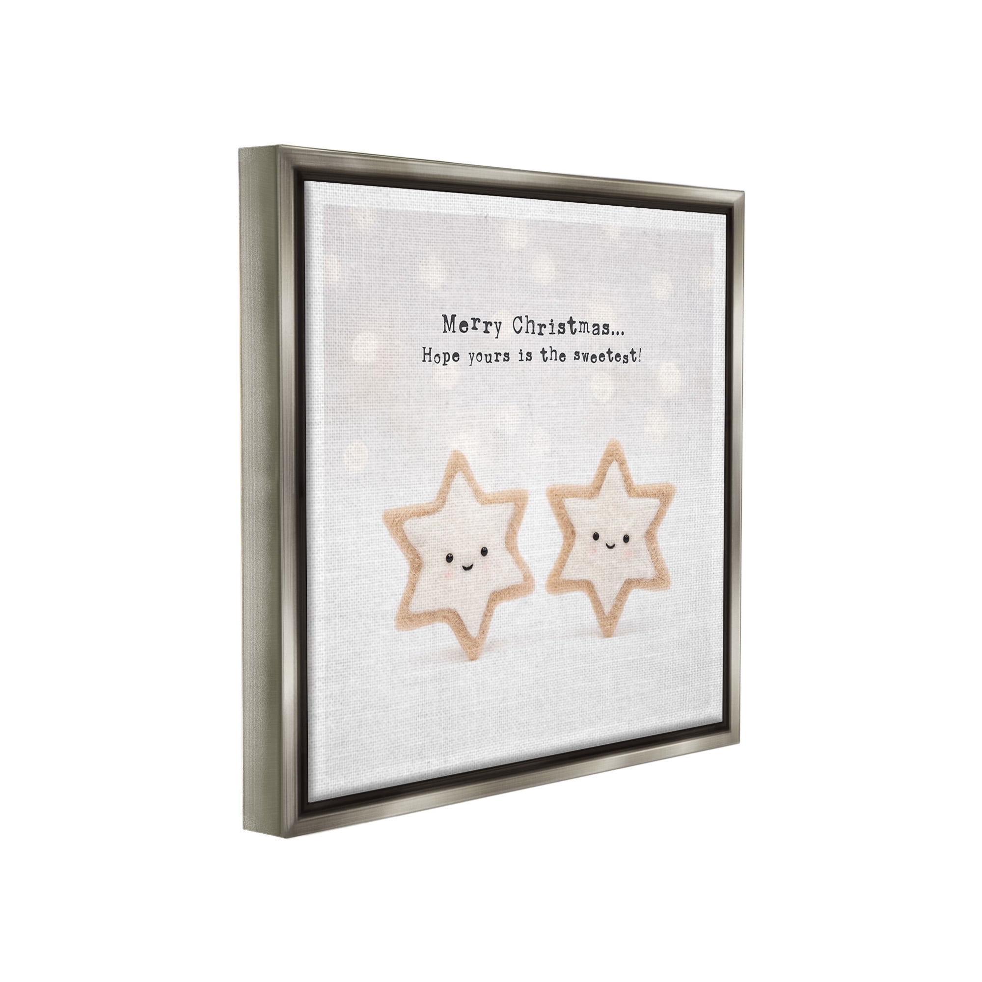 Stupell Industries Christmas Cookie Phrase Holiday Painting Gray Floater Framed Canvas Art Print Wall Art, 18 x 18