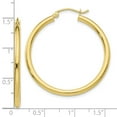 thumbnail image 2 of Finest Gold 10K Yellow Gold Polished 2.5 mm Tube Hoop Earrings, 2 of 2