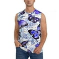 thumbnail image 2 of Lsque Butterflies Print Men's Cotton Blend Sleeveless Muscle Shirts (S-3XL)- Moisture Wicking, Odor Protection, UPF 30+,3X-Large, 2 of 8