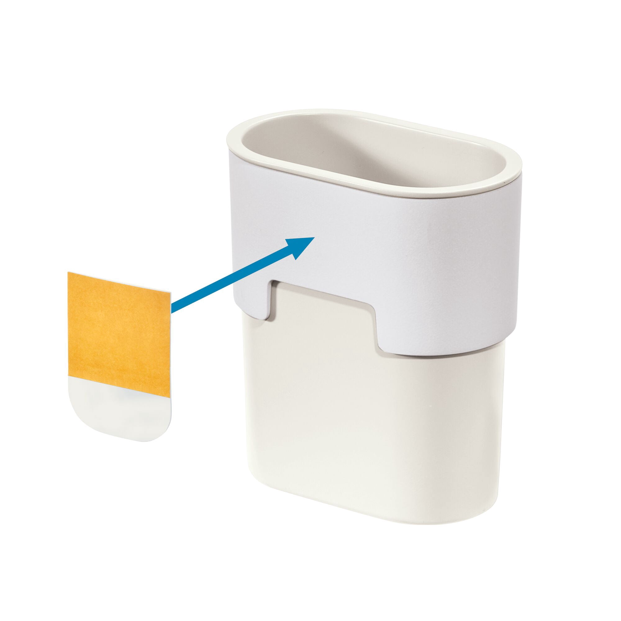 (2 pack) iDesign Self-Adhesive Bathroom Tumbler – Orleans Collection - Coconut/White