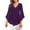 Purple, variant on Women's Fancy Blouses Double Layers Mesh Dressy Tops 3/4 Ruffle Bell Sleeve Shirts