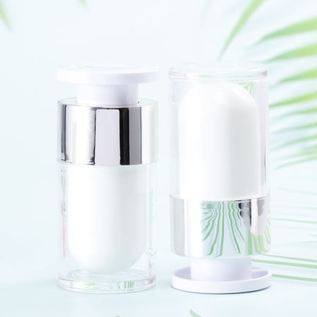 Phenofice 2Pcs White Refillable Travel Cosmetic Bottles Plastic Leak Proof Storage Containers