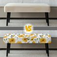 thumbnail image 5 of Jiueut Daisy Flower Pattern Dining Bench Cover, Reusable Chair Seat Protector Cover Comfortable Machine Washable Rectangle Bench Cushion Home Decor Accessorie for Dining Room Living Room Kitchen, 5 of 7