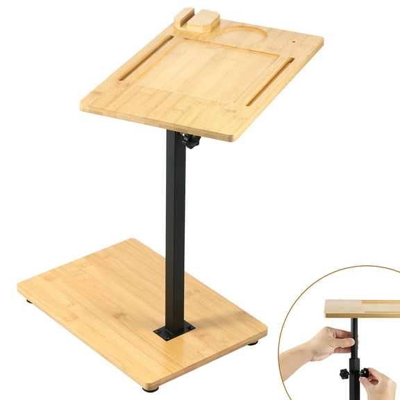 Jokapy Couch Side Table 360° Swivel Sofa Tray Table Height Adjustable End Table