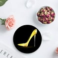 thumbnail image 4 of FMSHPON Gold High Heels Black Set of 8 Round Coaster for Drinks, Absorbent Ceramic Stone Coasters Cup Mat with Cork Base for Home Kitchen Room Coffee Table Bar Decor, 4 of 6