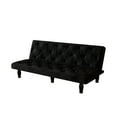 thumbnail image 4 of Convertible Sofa Bed with Adjustable Backrest, Velvet Upholstery, Black, 66 Inch Length, 50 lbs Weight, 2-Seater, Tufted Design for Living Room Bedroom Apartment Office, 4 of 6